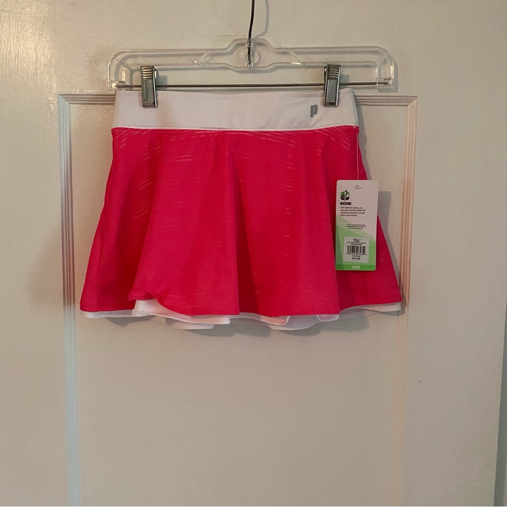 Prince kids  Skort (Skirt) Small Hot Pink and White Tennis Skirt